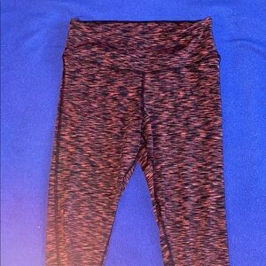 American Eagle Outfitters Women’s Black and Pink Patterned Leggings